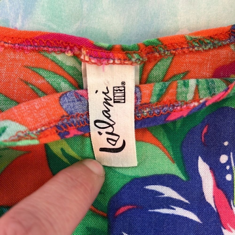 Vintage Hawaiian Print Tank Top Leilani Jones - Picture 3 of 6